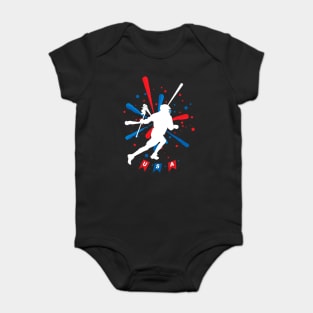 Lacrosse Usa American Flag Baby Bodysuit